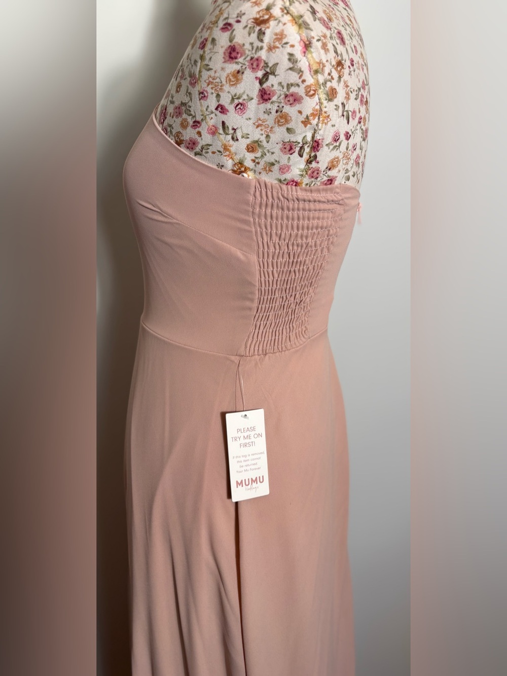 Show Me Your Mumu Shannon One Shoulder Maxi Dress Blush Pink NWT Size Small - Picture 3 of 5